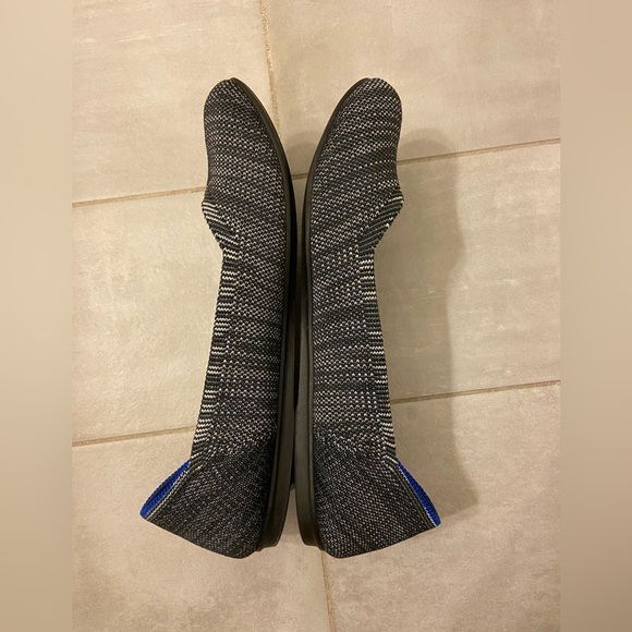 Rothy's Birdseye Round Toe Granite Heather Black & White Flats Size 7.5 - Picture 4 of 10